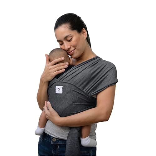 Image of ELDOMA Dark Grey Baby Wrap Carrier - Lightweight, Breathable Baby Sling, Hands Free Baby Carrier Sling, Baby Carriers for Newborn, Infant