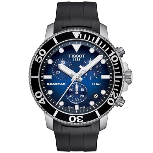 Image of TISSOT Mens Chronograph Quartz Watch with Rubber Strap T1204171704100