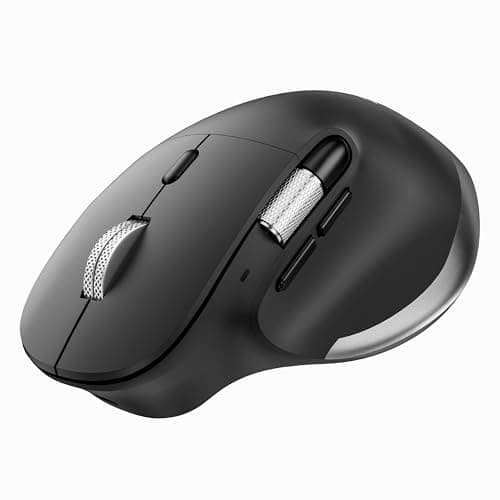 Image of Acer Wireless Mouse, Ergonomic Mouse with Side Scroll, Bluetooth 5.2 & 2.4G Dual Modes, 4800 DPI Adjustable, 8 Buttons, Rechargeable Mice, Connect 3 Devices, Computer Mouse for PC, Desktop - Black