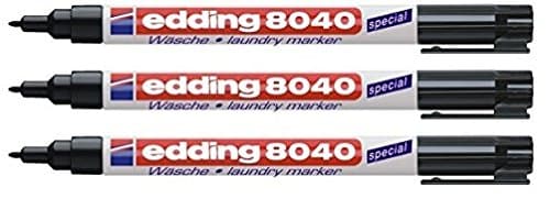 Image of Edding 8040 Laundry Marker Black Spapack Set of 3 black