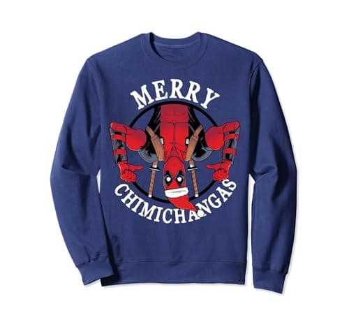 Image of Marvel Deadpool Christmas Merry Chimichangas Sweatshirt