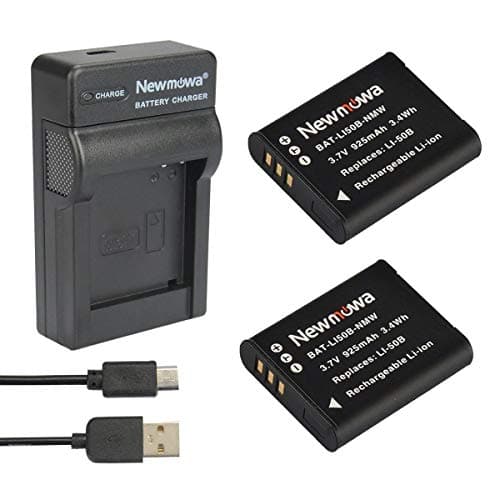 Image of Newmowa Li-50B Replacement Battery (2-Pack) and Portable USB Charger kit for Olympus LI-50B and Olympus SZ-10 SZ-12 SZ-15 SZ-16 iHS Sz-20 SZ-30MR SZ31MR iHS TG-610 TG-630 HIS TG-810 TG-820
