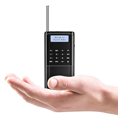 Image of Raddy RD23 Portable Digital DAB/DAB+ Radio with Bluetooth, Clear LC-Display, USB-C Rechargeable, 110 Preset Stations, FM, Headphones Jack, for Home & Travel, Black