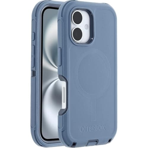 Image of OtterBox Defender Series MagSafe Case for iPhone 16, Shockproof, Drop Proof, Ultra-Rugged, Protective Case, 7x Tested to Military Standard, Blue