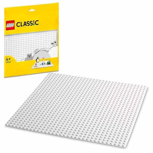 Image of LEGO 11026 Classic White Baseplate Building Base, Construction Toy Square 32x32 Build and Display Board