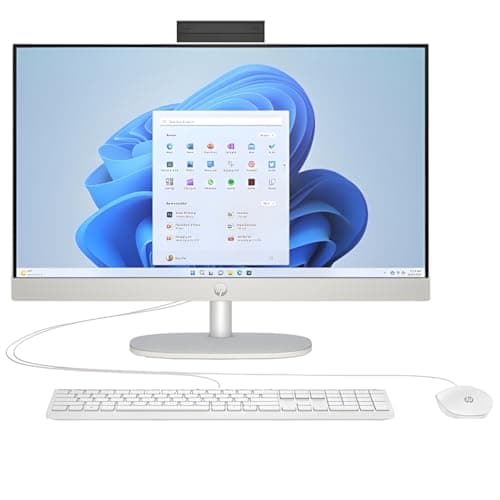 Image of HP 24” All-in-One Desktop PC | Intel® Core™ i3-N300 Processor | 8 GB RAM | 256 GB SSD | Intel UHD Graphics | FHD Display | Windows 11 Home | Dual Speakers | Shell White | 24-cr0059na