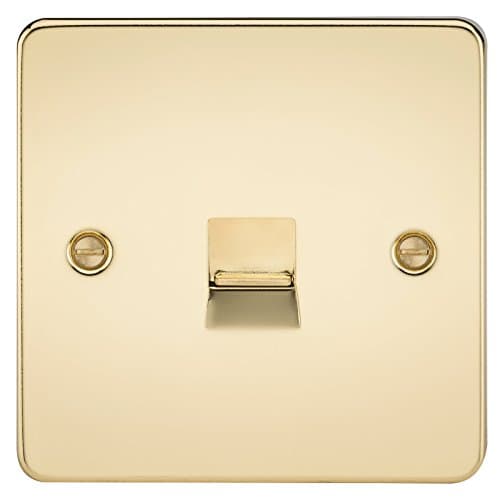 Image of Knightsbridge FP7300PB FPAV7300PB Flat Plate Telephone Master Socket-Polished Brass