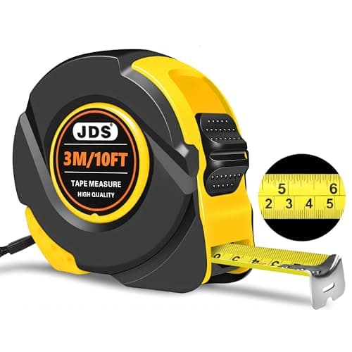 Image of 3M/10FT Professional Tape Measure with Locking Mechanism – Dual Scale (Inch/cm), 19mm Wide Measuring Strip, Movable Hook & Belt Clip for Construction, Heavy Duty, Carpentry, DIY, Black & Yellow