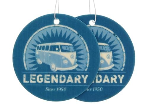 Image of BRISA VW Collection - Volkswagen Air Freshener, Room Freshener, Deodorizer for Cars T1 Bus Campervan Motif (Fresh/Blue/Set of 2)