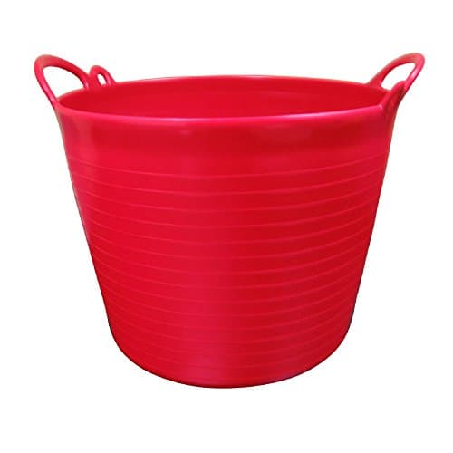 Image of Easy Shopping 26 Litre Flexi Tub Garden Home Flexible Colour Rubber Storage Container Bucket Polyethylene Flex Tub- MADE IN U.K. (Red)