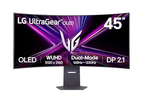 Image of LG UltraGear OLED GX9 Gaming Monitor 45GX950A-B - 5K2K 45 Inch WOLED Curved, Dual-mode 165-330Hz, 0.03ms, 275-1300nits, FreeSync Premium Pro, HDR 400, Speakers, DP 2.1, HDMI 2.1, USB-C, Black