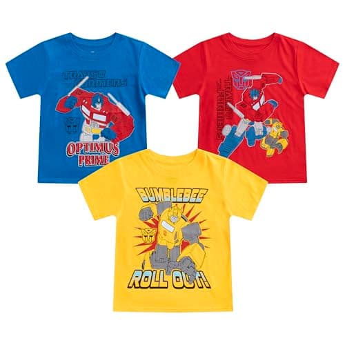 Image of Transformers One Hasbro Kids Short Sleeve T-Shirt (Pack of 3), Blue, 6