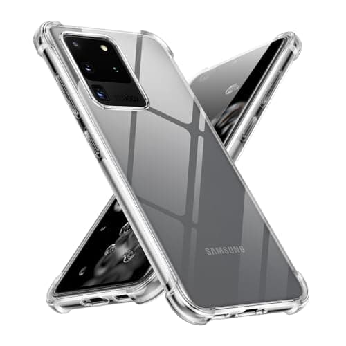 Image of Yxnvixn Clear Case for Samsung Galaxy S20 Ultra Case,Advanced Airbag Drop Protection Cover,Anti-Yellowing Anti-Scratch Transparent Soft Shockproof TPU Bumper Phone Case for Samsung S20 Ultra 6.9 Inch