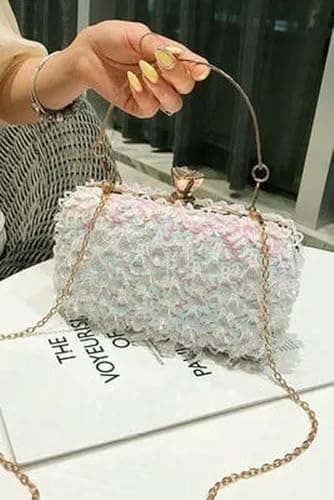 Image of SLJYM Women's Evening Bags Sequin Beaded Banquet Handbags Clutches Ladies Chain Small Shoulder Bag Purses