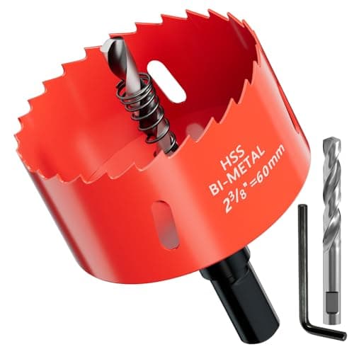 Image of GARHWAL Bi-Metal Hole Saw 60 mm with Arbor and Pilot Bit - Smooth Fast Cutting for Wood, Plywood, Plastic, Drywall, Thin Metal Sheets, and More | Ideal for Ceiling Light Installation and DIY Projects