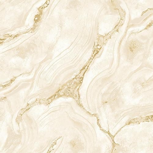 Image of Palmetto Agate Marble Wallpaper - Natural Gold and Cream - Metallic Effect Textured Modern Contemporary