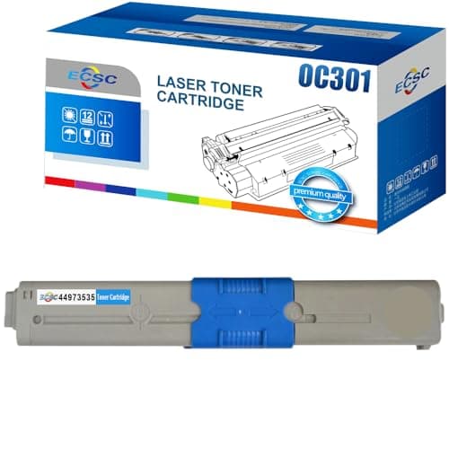 Image of ECSC Toner Cartridge 44973535 For Printer, Compatible With Oki C301 C301DN C321 C321DN MC332DN MC340 (Cyan, 1-Pack)