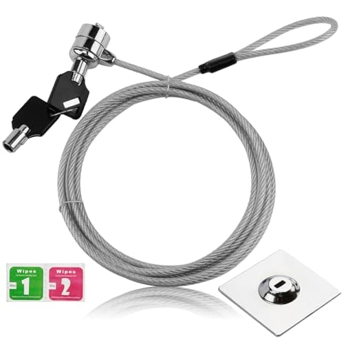 Image of Laptop Lock Security Lock Cable with Anchor Plate 2 Keys Adhesive Plate for PC Laptop Smart Phone ipad Tablet Macbook Electronic Products for Both Commercial and Private Security Needs