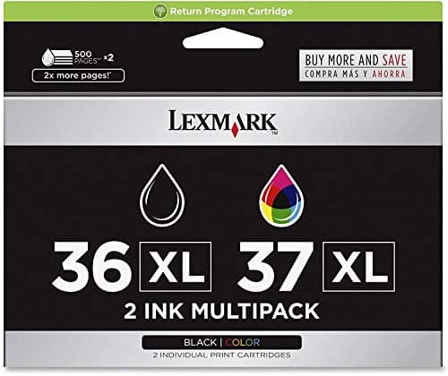 Image of Lexmark 36XL/37XL High Yield Black/Color Return Prog Print Cart