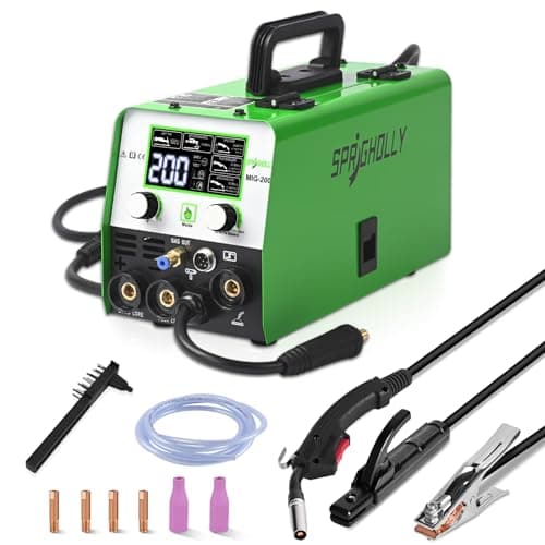 Image of MIG Welder Machine 200Amp 240V 4 in 1 Multiprocess Welder,Mig Gas/Gasless Flux Core/Lift TIG/Stick MMA/Spool Gun Synergy Welding,Large LED Display Upgrade MIG200