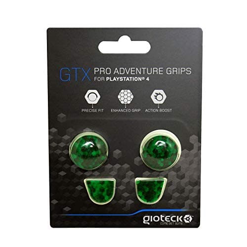 Image of Gioteck GTX PS4 Thumb Grips - Silicone Caps for Joysticks - Non-Slip - Aiming Aid - PS4 Controller Protection - Green