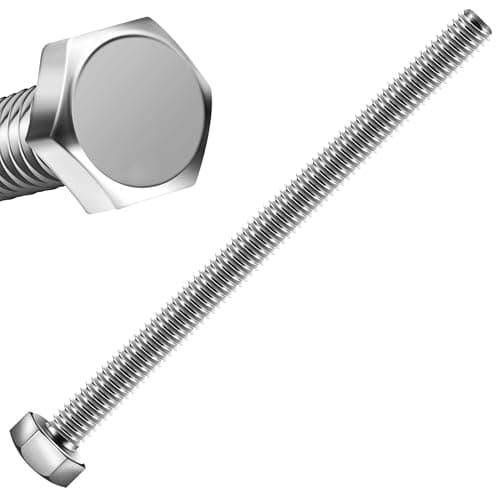 Image of Zynthor 5Pcs M10 X 150mm Hex Bolts Hexagon Head Screws, 304 Stainless Steel, External Hex Drive, Full Thread, Bright Finish