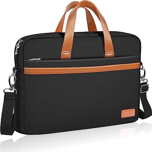 Image of Ferkurn Laptop Bag Case Messenger Computer Bag for Women Men Briefcase with Shoulder Compatible with Macbook Pro/Air, HP Pavilion, XPS Latitude, ASUS, Acer, Samsung, Black, 15 15.6 16 Inch
