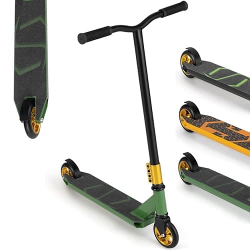 Image of SPOTRAVEL Pro Stunt Scooter, 360 Degree Spin Handlebar Trick Scooter Street Stunt Iscooter with PU Wheels, Aluminum Deck & Metal Brake, Street Kick Scooter for Boys Girls Teens Ages 10+ (Green)