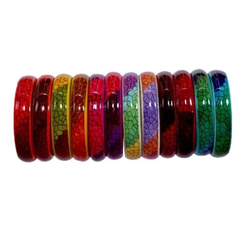 Image of ZULKA Glass with Zircon Gemstone Or Beads and Spread with Glitter Pattern Glossy Finished Kada Set For Women and Girls, 2-4, Glass, Amethyst