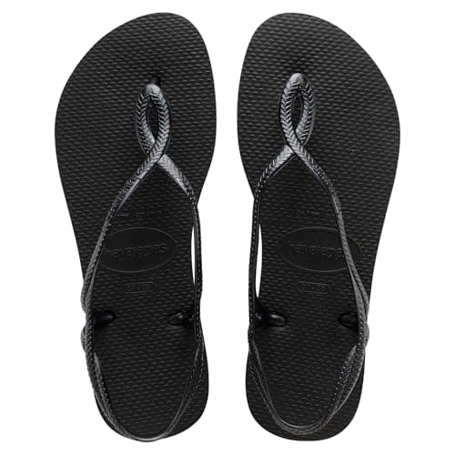 Image of Havaianas Women's Luna Sandal, Black, 3/4 UK