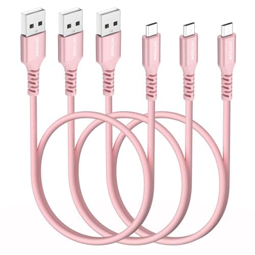 Image of HOTNOW Short Micro USB Cable 0.5m 3 Pack, 50cm Pink USB Micro Charger Cord for Galaxy S6 S7, PS4, MP3, Tablet and other Micro Devices
