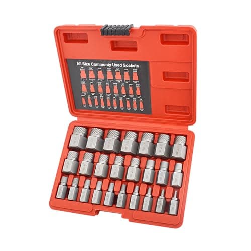 Image of Gunpla 25Pcs Screw and Bolt Extractor Set, Hex Head Hand Multi-Spline Tool Remover Easy Out, Heavy Duty CR-MO Broken Bolts Screws Extraction Fastener Kit 1/8 Inch to 7/8 Inch in 1/32-Inch Increments