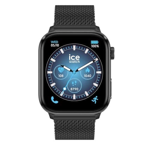 Image of ICE-WATCH - ICE smart 3.0 Black Milanese 1.78 AMOLED GPS - Connected watch rectangular black mixed with metal bracelet - 024300 (1.78 inch)