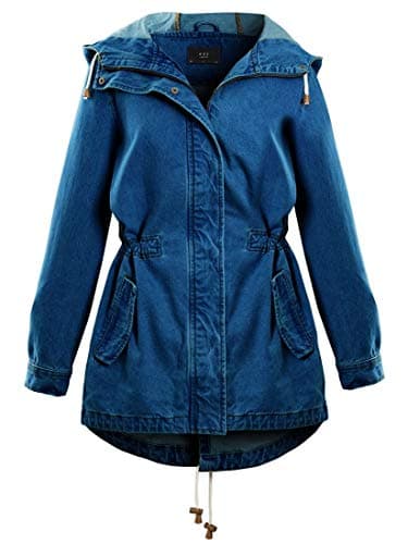 Image of SS7 Womens Denim Parka Coat Hooded Fishtail