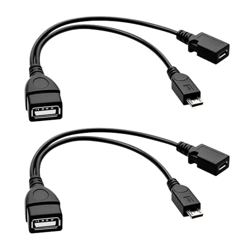 Image of 2 PCS 2-in-1 Micro USB to USB Adapter (OTG Cable + Power Cable) for FireStick,Port OTG Adapter for AMAZON FIRE TV STICK 2 TV 3 4K Samsung Andriod Micro(Black)