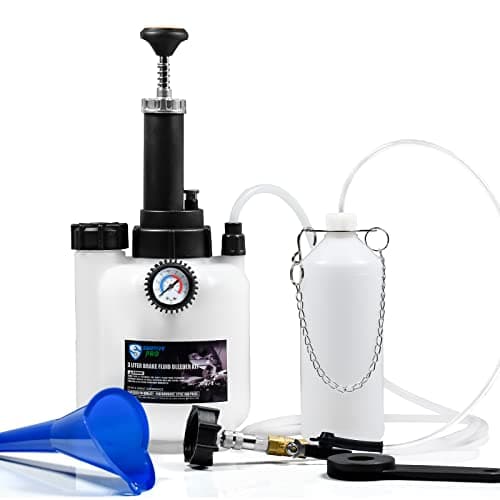 Image of SMOTIVEPRO Brake Bleeding Kit, 3L Manual Brake Bleeder with 1L Brake Bleeding Bottle and E20 45mm Master Cylinder Adapter for Most European Models and Car Clutch ABS Systems