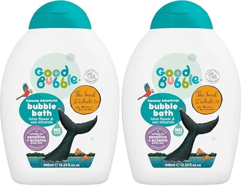 Image of Good Bubble The Snail & The Whale Bubble Bath with Lotus Flower & Sea Minerals - 400ml Baby Bubble Bath for Sensitive & Eczema-Prone Skin - Vegan-Friendly for Toddlers (Pack of 2)