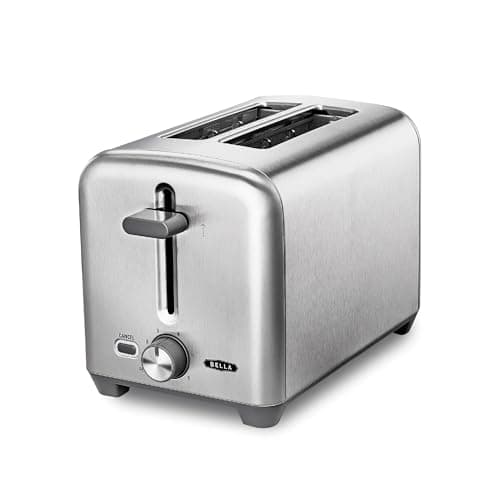 Image of bella 2 Slice Toaster, Quick & Even Results Every Time, Wide Slots Fit Any Size Bread Like Bagels or Texas Toast, Drop-Down Crumb Tray for Easy Clean Up, Stainless Steel