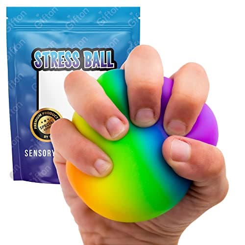 Image of Gifton - Rainbow DNA Stress Relief Ball - Novelty Fidget Toy ADHD Anxiety Physio Therapy - Gift for Kids Adults Men Women Teen - Birthday Present for Girl Boy Christmas Stocking Filler