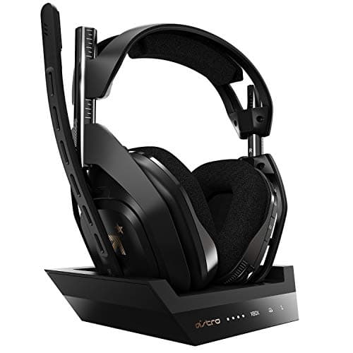 Image of ASTRO Gaming A50 Wireless Gaming Headset + Charging Base Station, Game/Voice Balance Control, 2.4 GHz Wireless, 15 m Range, for Xbox Series X|S, Xbox One, PC, Mac - Black/Gold