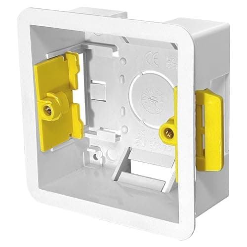 Image of Evoges 1 Gang Dry Lining Back Box 35mm | Fast-Fit Electrical Wall Box for Plasterboard (Pack of 1)