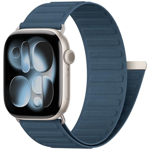 Image of DigiHero Magnetic Nylon Loop Strap Compatible with Apple Watch Straps 44mm 46mm 40mm 42mm 49mm 45mm 41mm 38mm, Men Women Sport Band for iWatch Series 11 10 9 8 7 6 5 4, Ultra SE 3 2 1, Blue