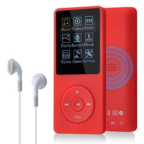 Image of COVVY Slim Music Player 8 GB Portable Lossless Sound 70 Hours Screen MP3 Player Support up to 64 GB (Red)