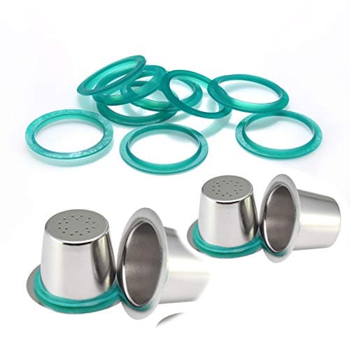 Image of Rolin Roly 30PCS Silicone Seal Filter Replacement Ring Green Color 20mm for Nespresso Refillable Reusable Coffee Capsules Pods (30pcs)