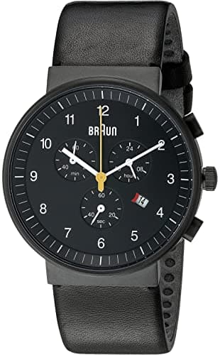 Image of Braun Men's Quartz Chronograph Watch with Leather Strap