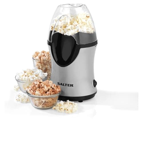 Image of Salter EK2902 Electric Popcorn Maker – Includes Measuring Cup, No Oil, Homemade Fresh Popcorn in Under 3 Minutes, Uses Hot Air, Healthy Snacking, Detachable Cover, For Movie Nights, Parties, 1200W