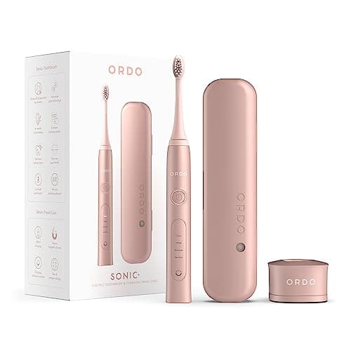 Image of Ordo Sonic+ Electric Toothbrush with Case, Sonic Toothbrushes for Adults, Charging Travel Case, 4 Brushing Modes, Fast Rechargeable Battery, Silicone Polishing, USB Charger, Rose Gold