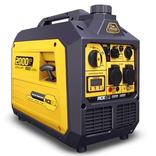 Image of Aceup Energy 2000 Watt Portable Inverter Generator, Petrol Powered Generator Pure Sine Wave Silent Lightweight for Home, Camping, EURO-V, CE