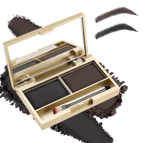 Image of Boobeen Eyebrow Powder Kit, 2-color Waterproof Eyebrow Palette Makeup to Definer & Filler Brows, Eyebrow Color Powder Shape Natural Looking Brow - with Mirror Brush