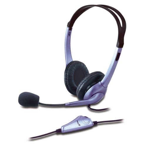 Image of Genius HS-04S Binaural Headphones Purple Headset – Headphones with Microphone (PC/Games, Binaural, Headband, Purple, Wired, 2 m)